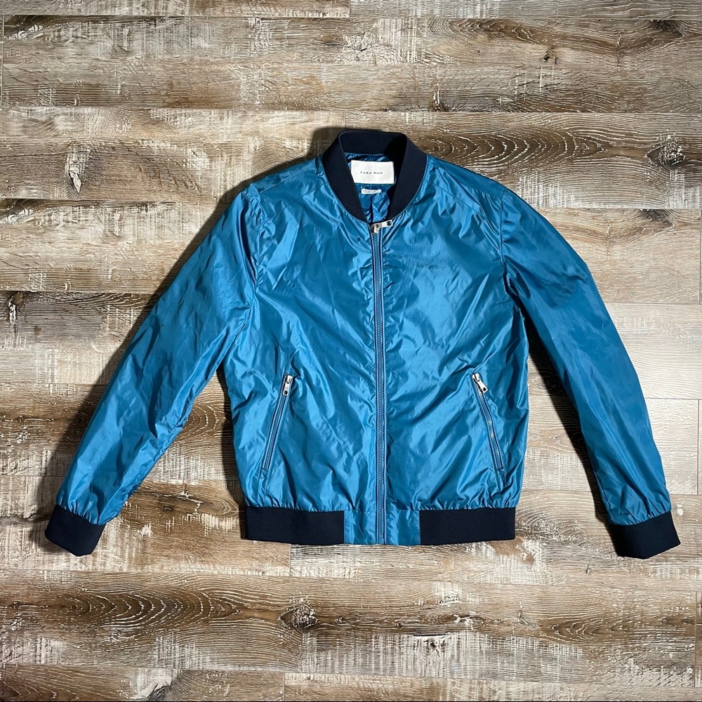 “Zara” Blue windbreaker bomber jacket style